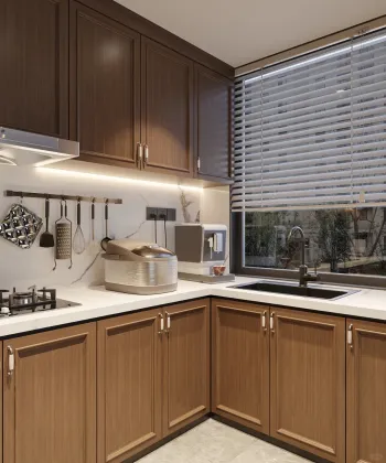 Custom Solid Wood Modular Kitchen Cabinets