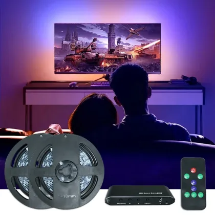 HIMI TV LED Light Box Sync Screen Lighting Kit - LED Strip Lights for TV Box, Smart Ambient PC, DC 12V