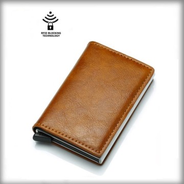RFID Wallet for Men and Women: Secure Mini Metal Card Holder with Anti-Counterfeit Technology
