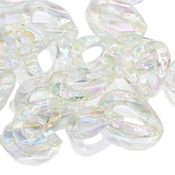 Twist ovale anneau ouvert résine perle artisanat chaîne transparente ajustement femmes sac bricolage accessoire filles boucle d&#39;oreille collier résultats de bijoux