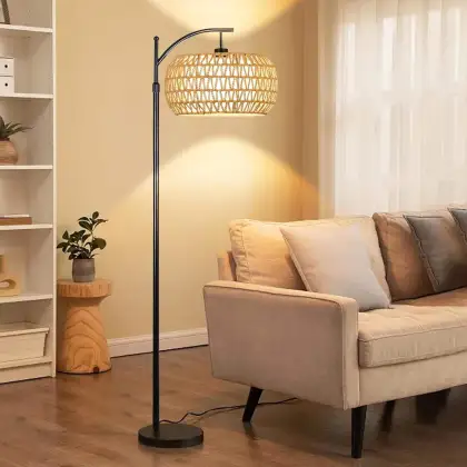 Modern Nordic Bamboo Woven Floor Lamp