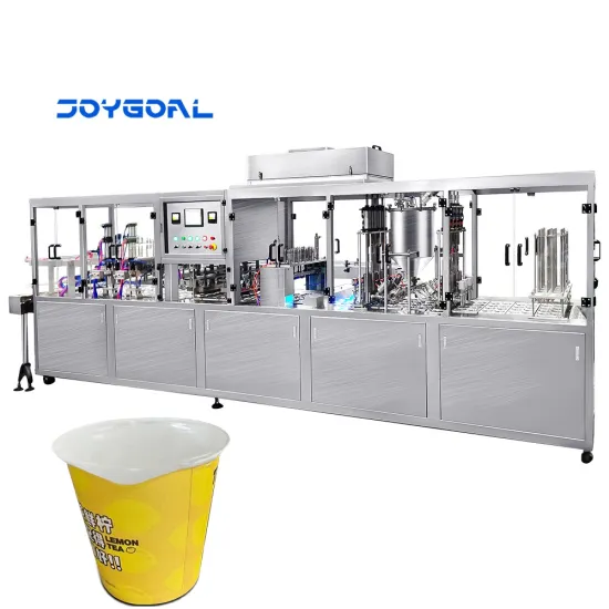 JOYGOAL High Quality Automatic Cup Filling and Sealing Machine for Juice, Water, Yogurt