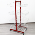Supermarket Double Sided Shelf with Hanging Basket