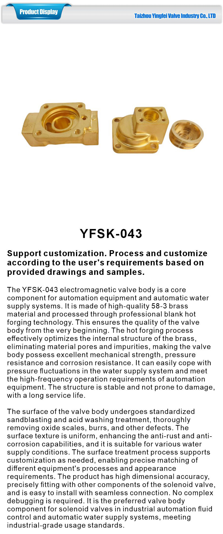Solenoid valve body high pressure