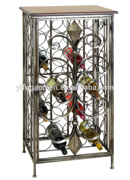 Floor stand Industrial Wrought Iron 32-bottle Wine Holder Rack