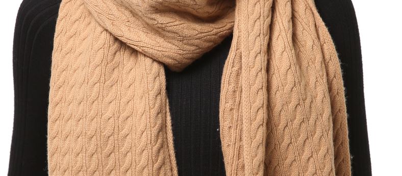 Pure cashmere knitted scarf -6