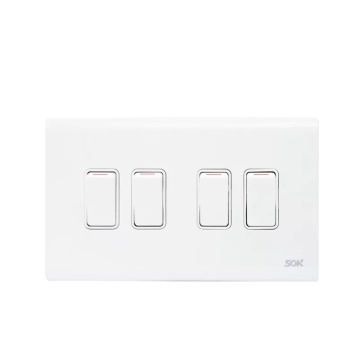 4Gang 1Way लाइट स्विच 147x86mm CE और CB