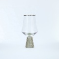Gold Rimmed Crystal Flute Champagne Glass With Diamond