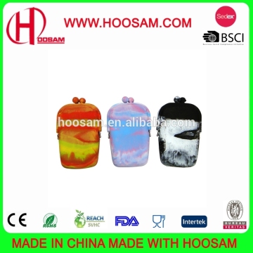 Colorful silicone mobile phone bag /silicone cosmetic bag