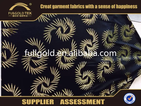 Fullgold Textile Placement Hot Stamping Gold Foil Printed FDY Bronzing Fabric