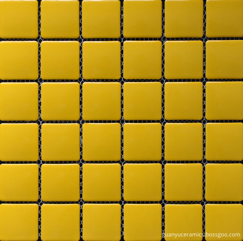 Pure Yellow Porcelain Mosaic Tile