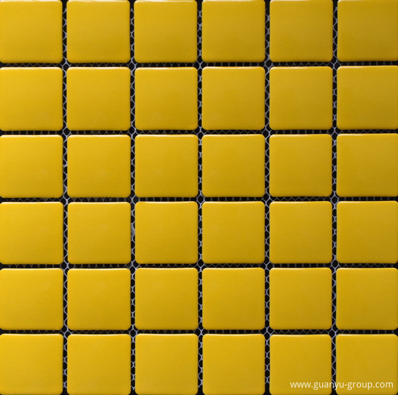 Fresh Yellow Square Chip Porcelain Mosaic