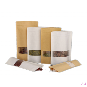 Custom Stand Up Pouches with Windows - Food Snack Doypacks with Zipper Bags