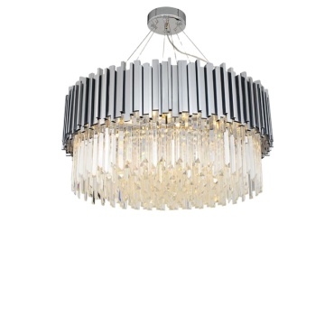 Gold Stainless Steel Modern Crystal Chandelier for Dining Room and Bedroom