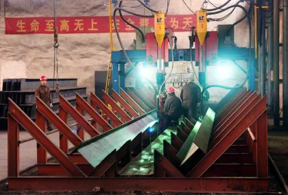 Automatic T type H beam welding machine