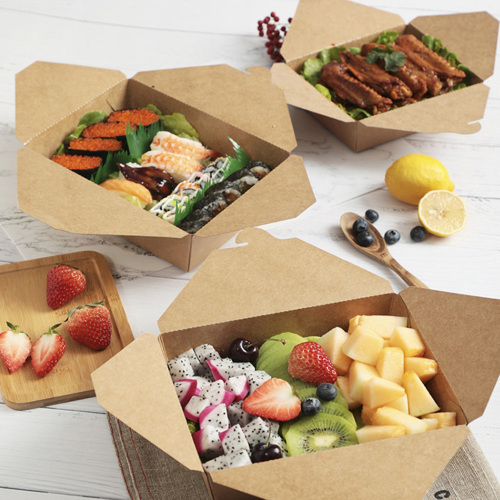 Caja de ensalada Kraft desechable para llevar