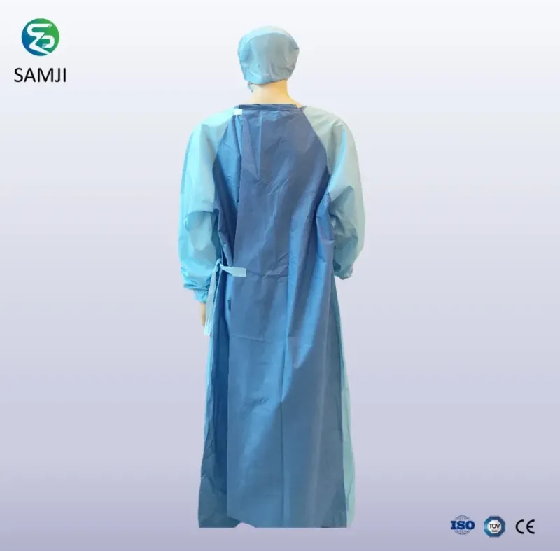 Sterile Blue Surgical Gown for Surgeons with ISO Certification