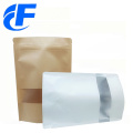 White Kraft Paper Stand Up Pouch For Food