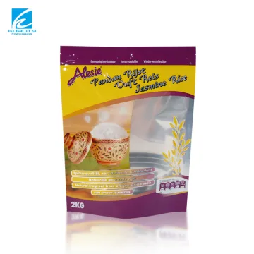 Custom Printed Heat Seal Stand-Up Rice Packaging Bags
