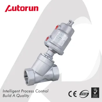 Chinese Wenzhou Manufacturer Thread Ends Angle Seat Valve with SUS Pneumatic Actuator