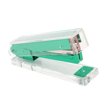 Customizable Light Green Silver Transparent Acrylic Stapler for Office, School & Stationery Needs