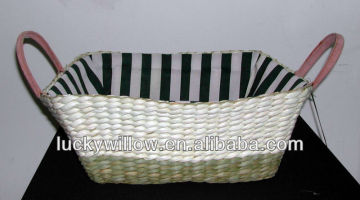 corn husk storage basket with 2 handle for starred-hotel durable