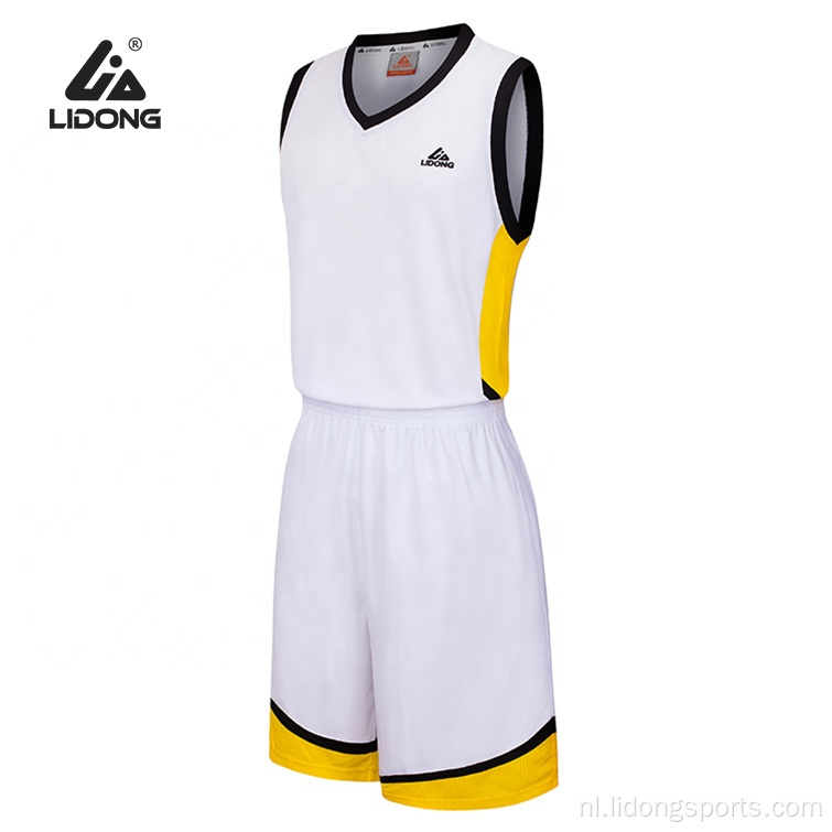 100%polyester basketbal jersey aangepaste basketbalkleding