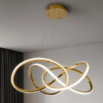 Simplicity Gold Pendant Lamp Art Ring LED Chandelier
