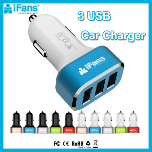 Private Mould MFI 5.2A Three USB Mini Car USB Charger