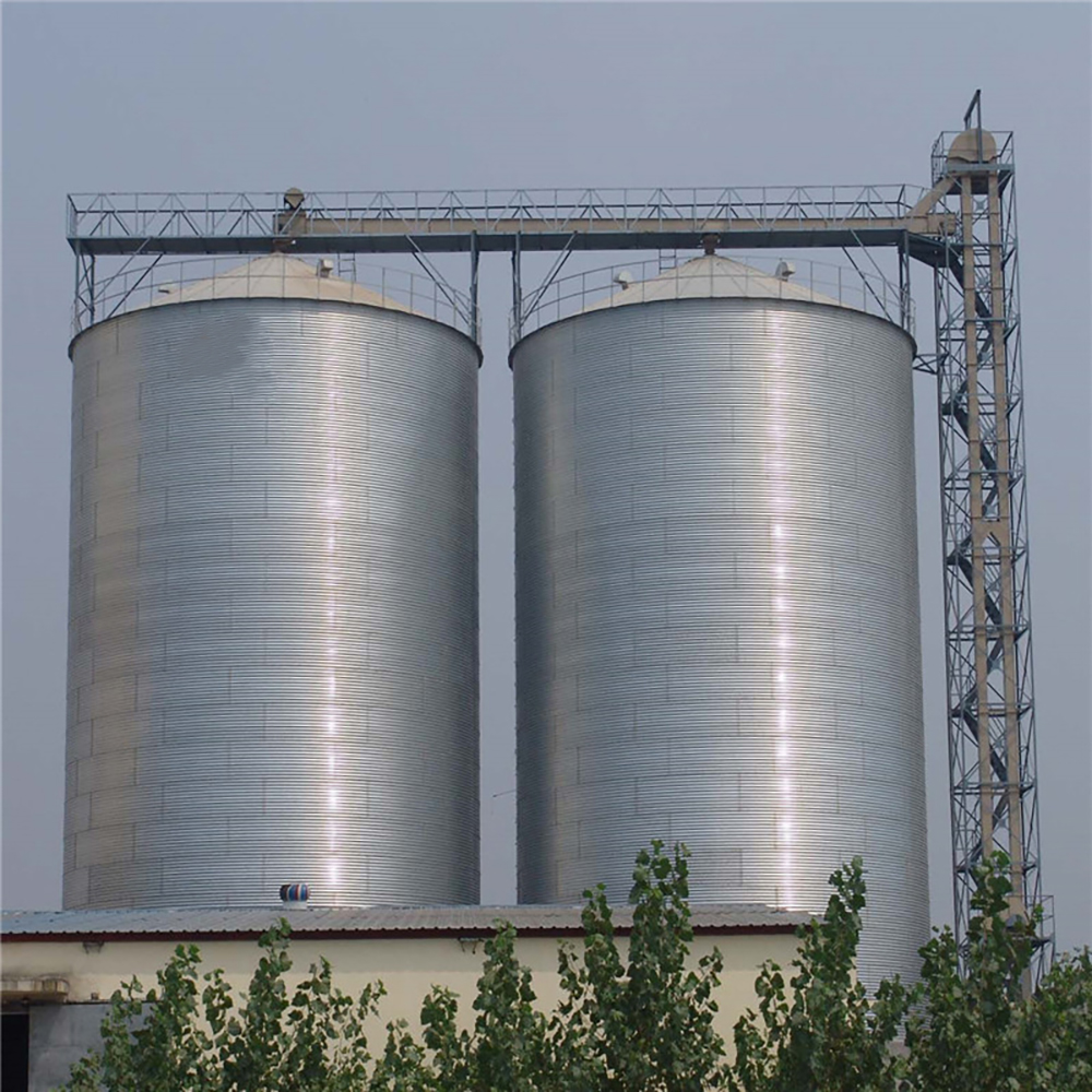 Steel plate silo for grain mill