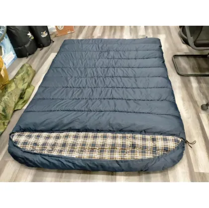 6kg Cotton Flannel Double Sleeping Bag for Cold Winter Family Camping