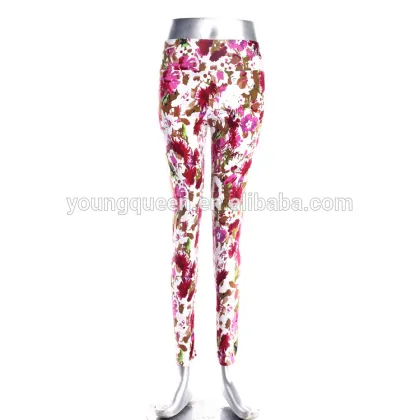 ZC13 Summer new casual pants printing elastic waist pants pencil pants pantyhose