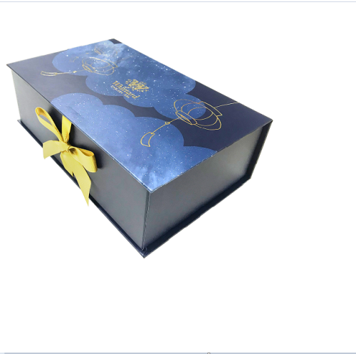 Cosmetics Paper Box with metal ribbon handle