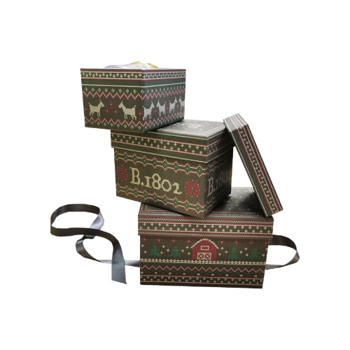 Luxury 3 set packaging gift boxes with ribbon