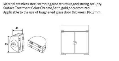 Semicycle Glass door lock for folio doors