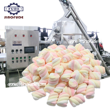 Kontinuierliche Belüftungsmaschine für herzförmige Braten-Twist-Seilstreifen Marshmallow-Formation