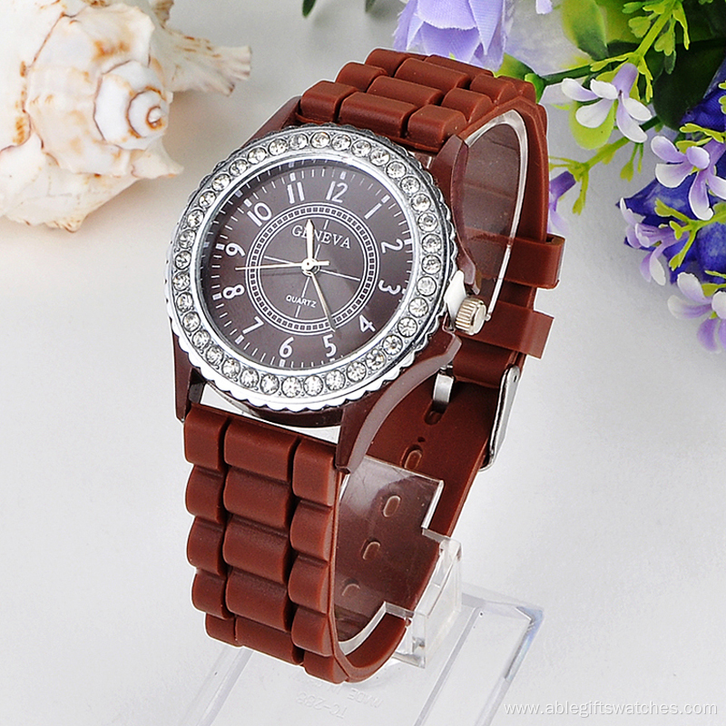 Geneva Quartz Ladies Beautiful Silicone Watches