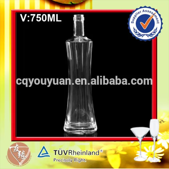 750ML Antique Hand Blown Glass Bottles Cheap Unusual Bottles