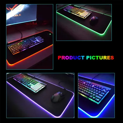 Large Cherry Blossom Design RGB Illuminated Gaming Mouse Pad and Keyboard Mat