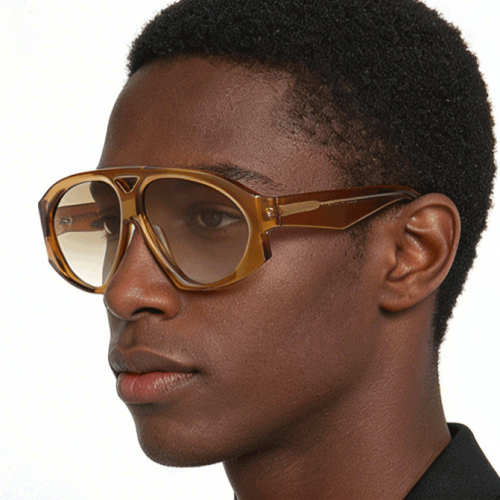 2026 Thick Single Bridge Acetate Aviator Sunglasses