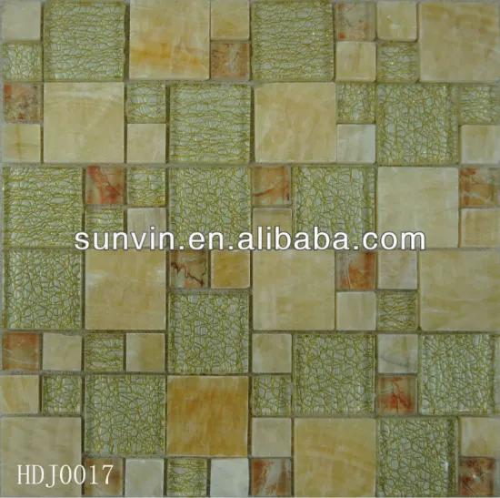 marble stone mixed glass mosaic tile for washroom wall