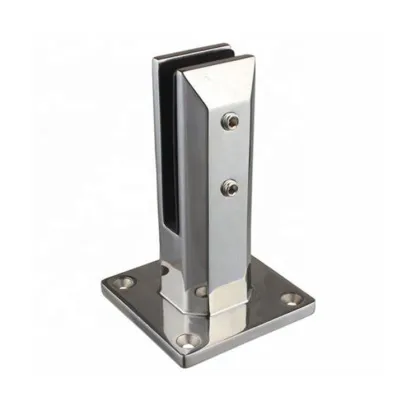Frameless balcony floor vertical glass clip socket