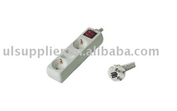 2+2 Way GS zasilanie/gniazdo elektryczne (09-PTGS1022K) z przełącznikiem