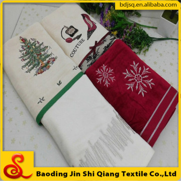 Wholesale Custom Made Embroidery And Applique Bath Towel, Christmas Towel Gift
