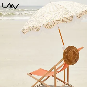 Waterproof Outdoor Garden Patio Umbrella with Tassels for Beach and Hotel Sunshade