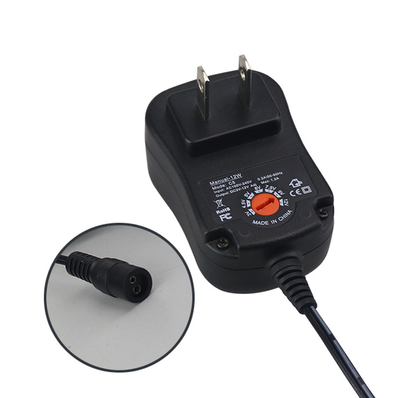 Universal US Plug 12W Adjustable Voltage Power Supply