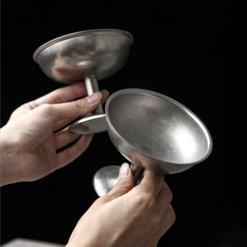 Silver Curved Metal Tray for Elegant Dining