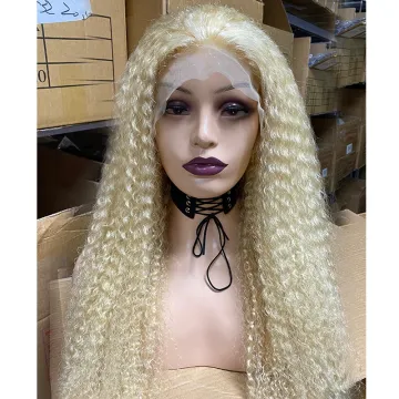 100% Virgin Blonde 613 Russian Hair Curly Front Lace Wig Transparent Film Thin Swiss Lace Wholesale Full Lace Wigs Vendors