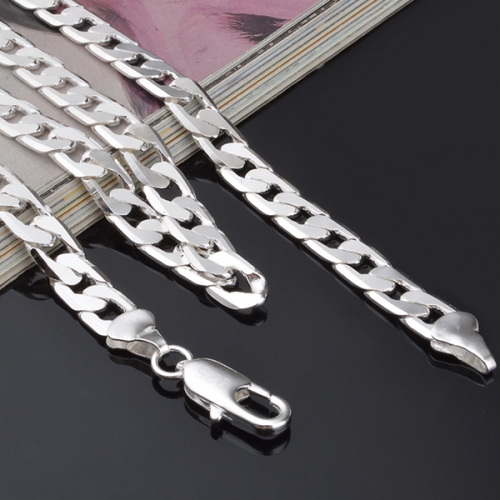 Silver Plated Stainless Steel Jewelry Factory Chain Necklace