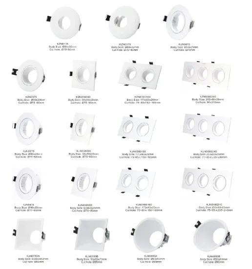Adjustable Kinsuny White Light Housing for GU10 MR16 Downlights - Frame Included